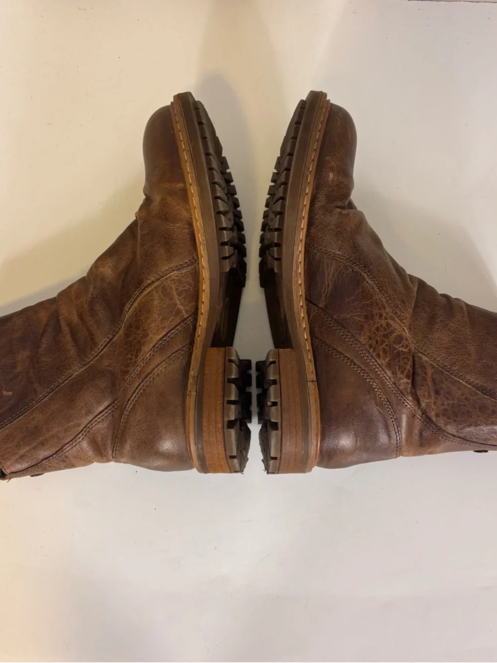 Sofft Brown Leather Zipper Side Mid Calf Boots Women’s 7.5 - Picture 5 of 7
